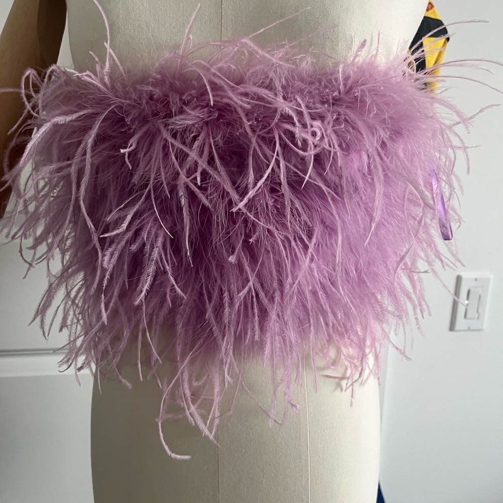 Lamarque Lilac Feathered Crop Top